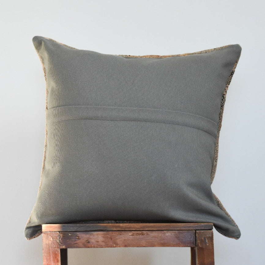 18x18 Boho Kilim Pillow Cover, Sea