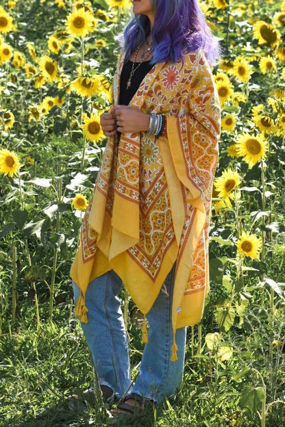 Mustard Sun boho kimono