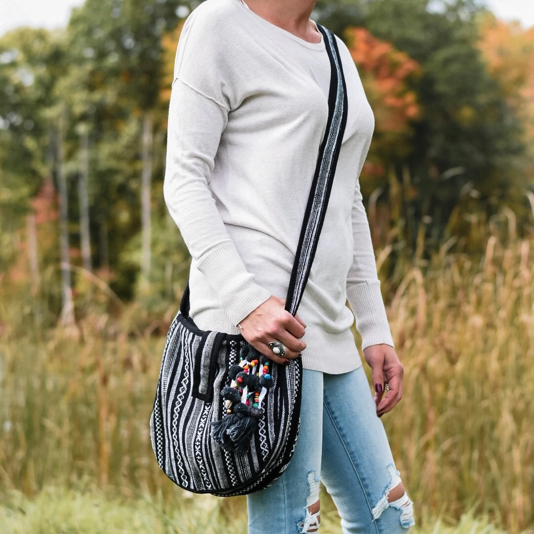 Black boho hotsell crossbody bag