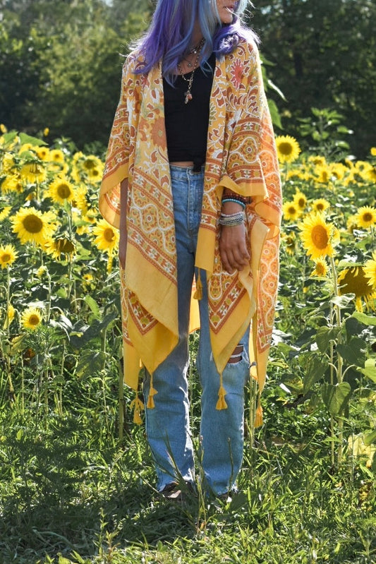 Mustard Sun boho kimono