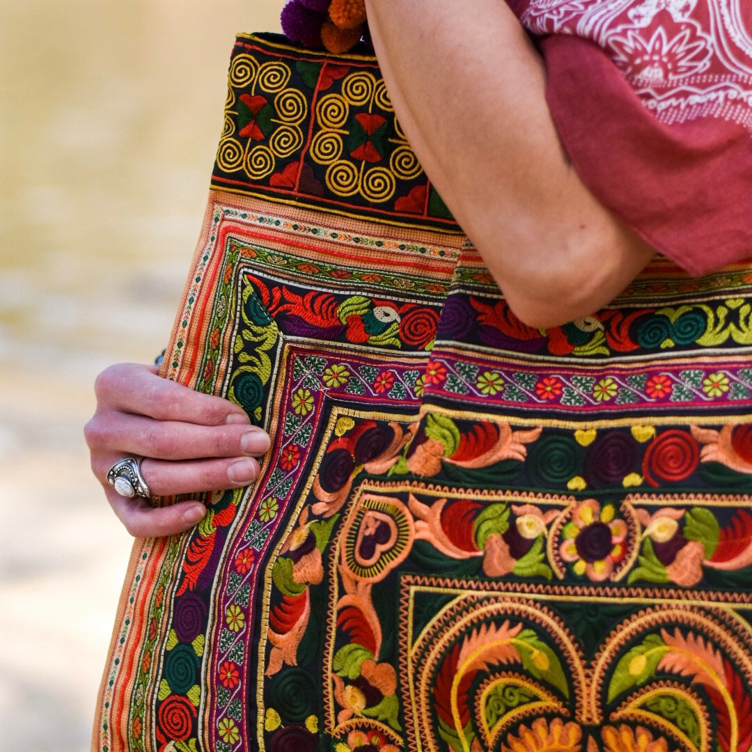 Boho Earth Tone Travel Tote Beach Bag - Sunrise